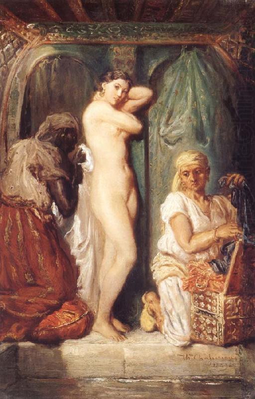 Theodore Chasseriau Young woman coming out of the bath oil painting picture